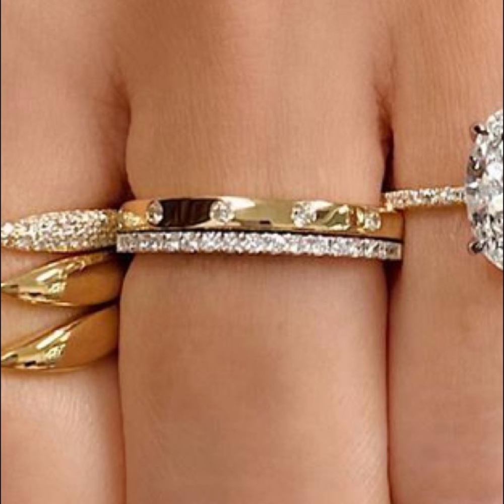 BOTH RINGS Ring duo solid gold and diamond